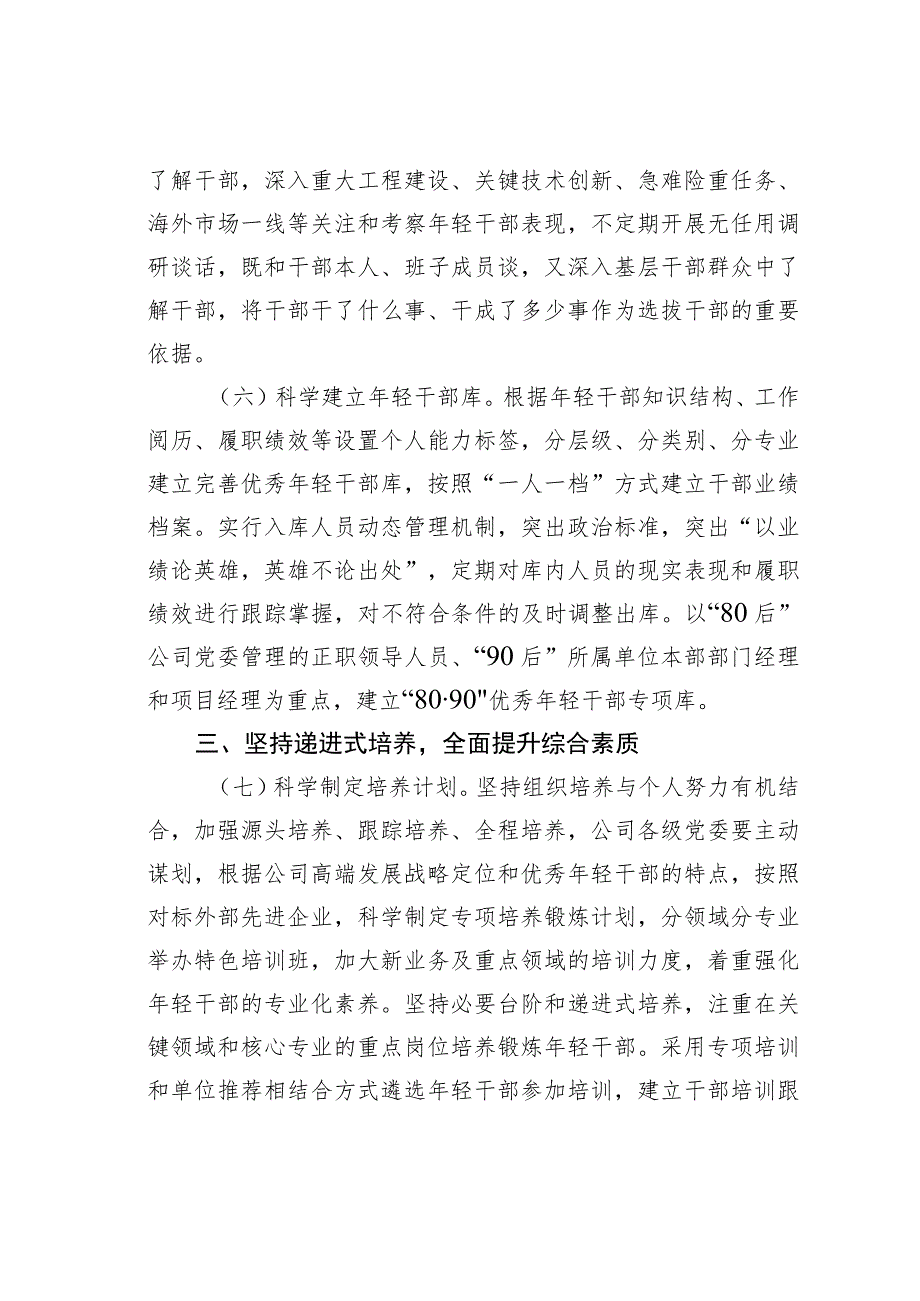 某某公司“十四五”时期优秀年轻干部队伍建设实施方案.docx_第3页