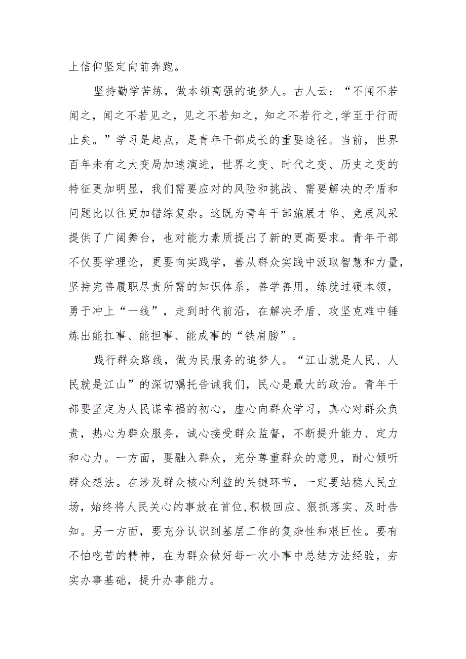 2023青年干部关于梦想创新实干专题研讨发言材料.docx_第3页