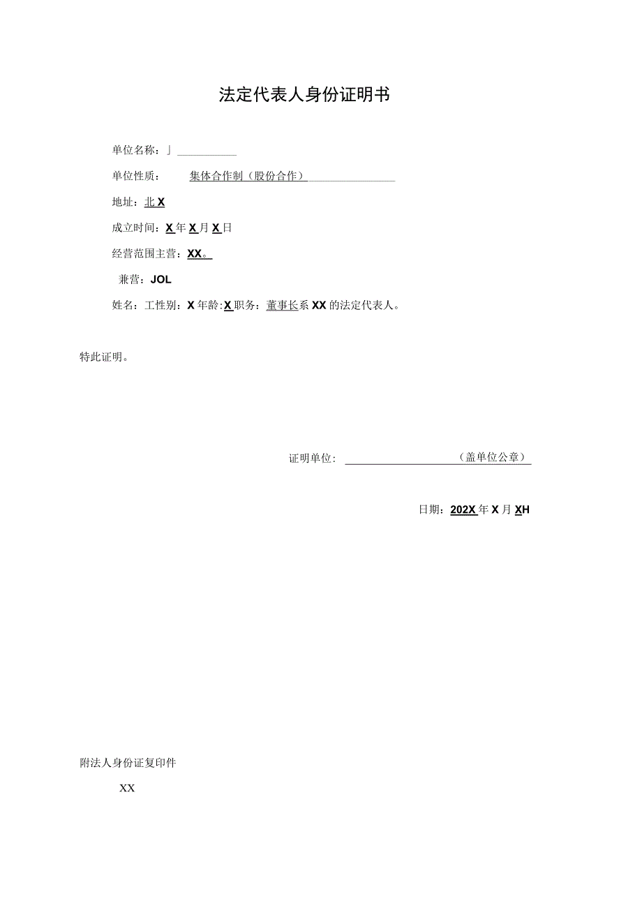 法定代表人身份证明书(（2023年）.docx_第1页