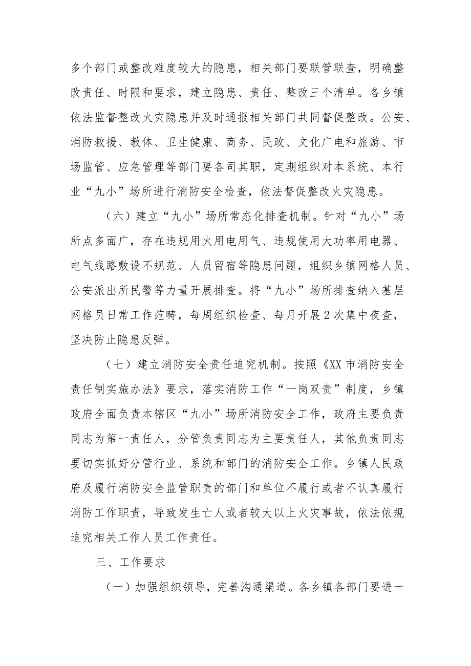 XX县关于建立“九小”场所多部门消防安全联合监管机制的实施意见 .docx_第3页