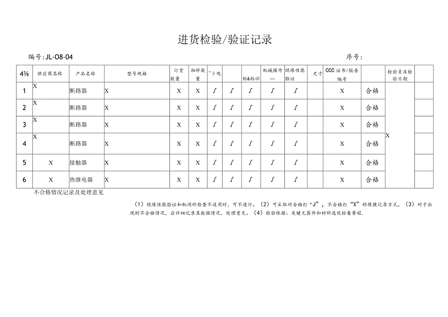 XX公司进货检验及验证记录(2023年).docx_第1页