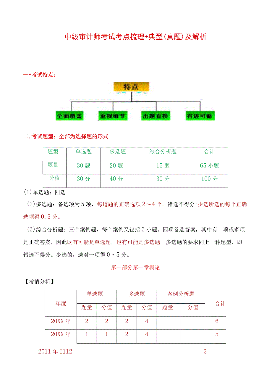 中级审计师考试考点梳理+典型（真题）及解析.docx_第1页