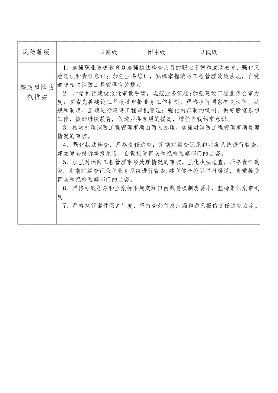 X县住房和城乡建设部门消防工程管理股干部个人岗位廉政风险点排查登记表.docx_第2页