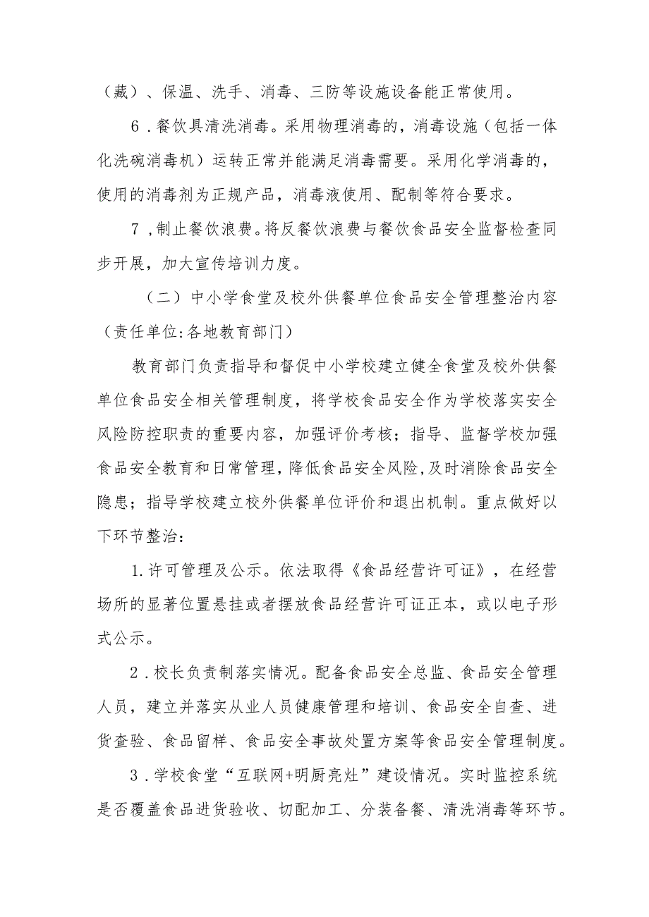 整治中小学配餐及食堂食品安全问题守护青少年“舌尖上的安全”工作方案.docx_第3页