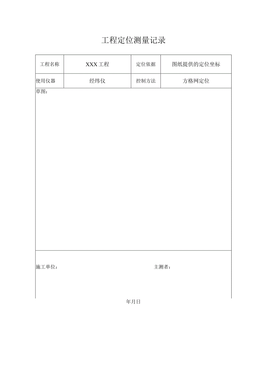 工程定位测量记录.docx_第1页