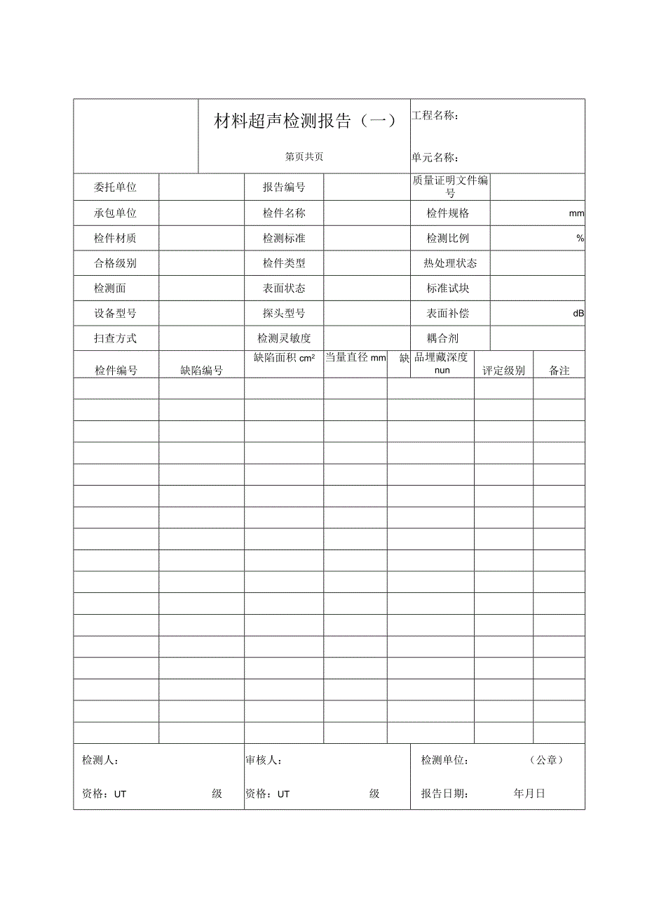 材料超声检测报告（一）.docx_第1页