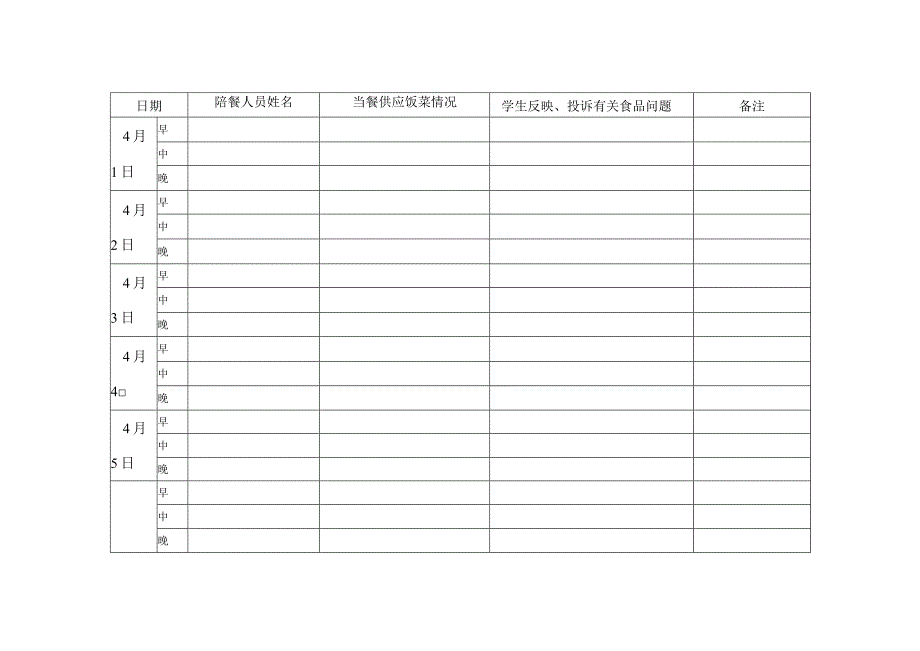 陪餐记录表( 模板）.docx_第1页