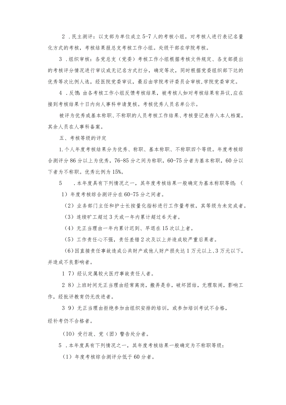 医院职工年度考核工作实施意见.docx_第2页