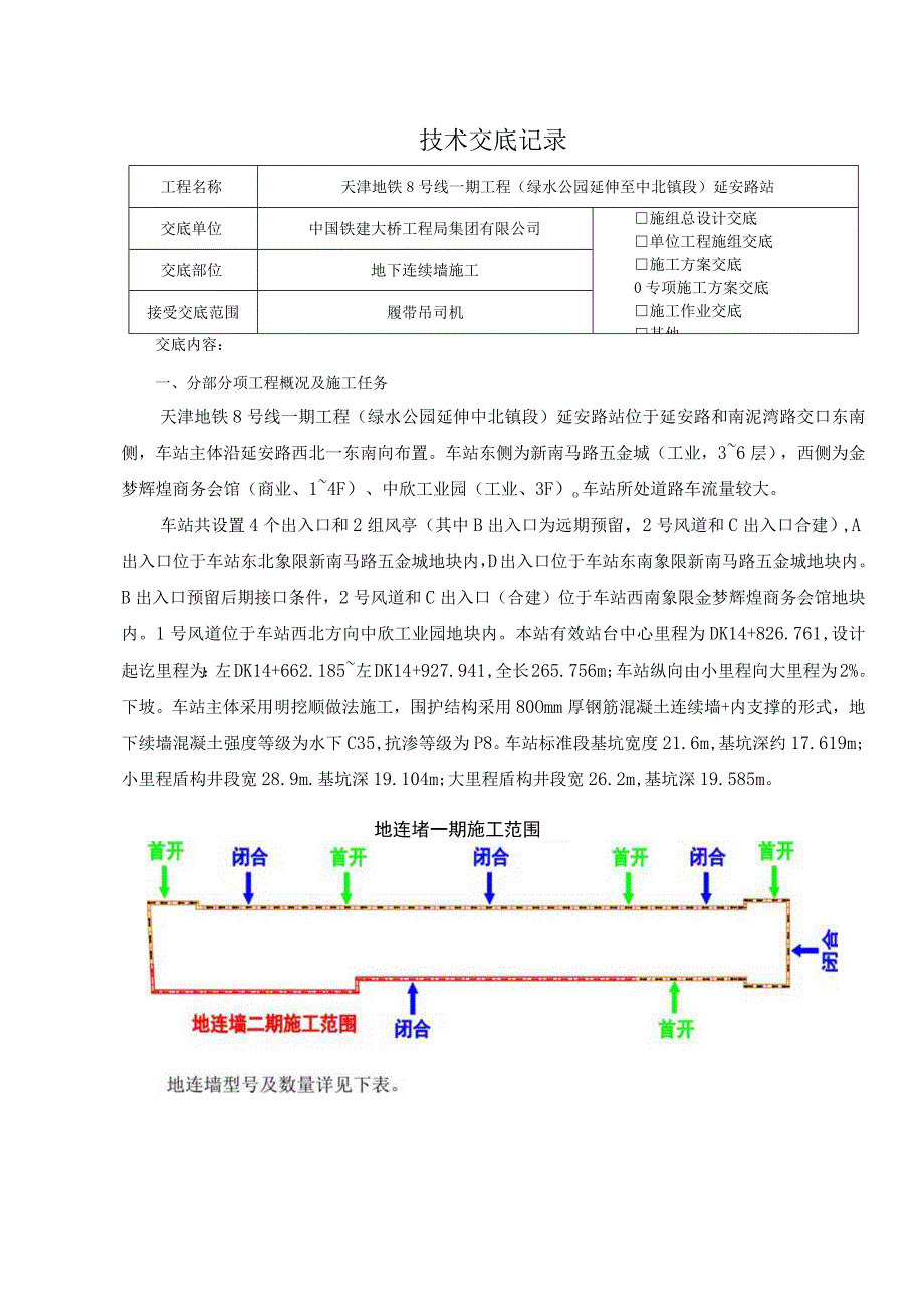 三级（吊车司机）延安路站地下连续墙技术（安全技术）交底.docx_第1页