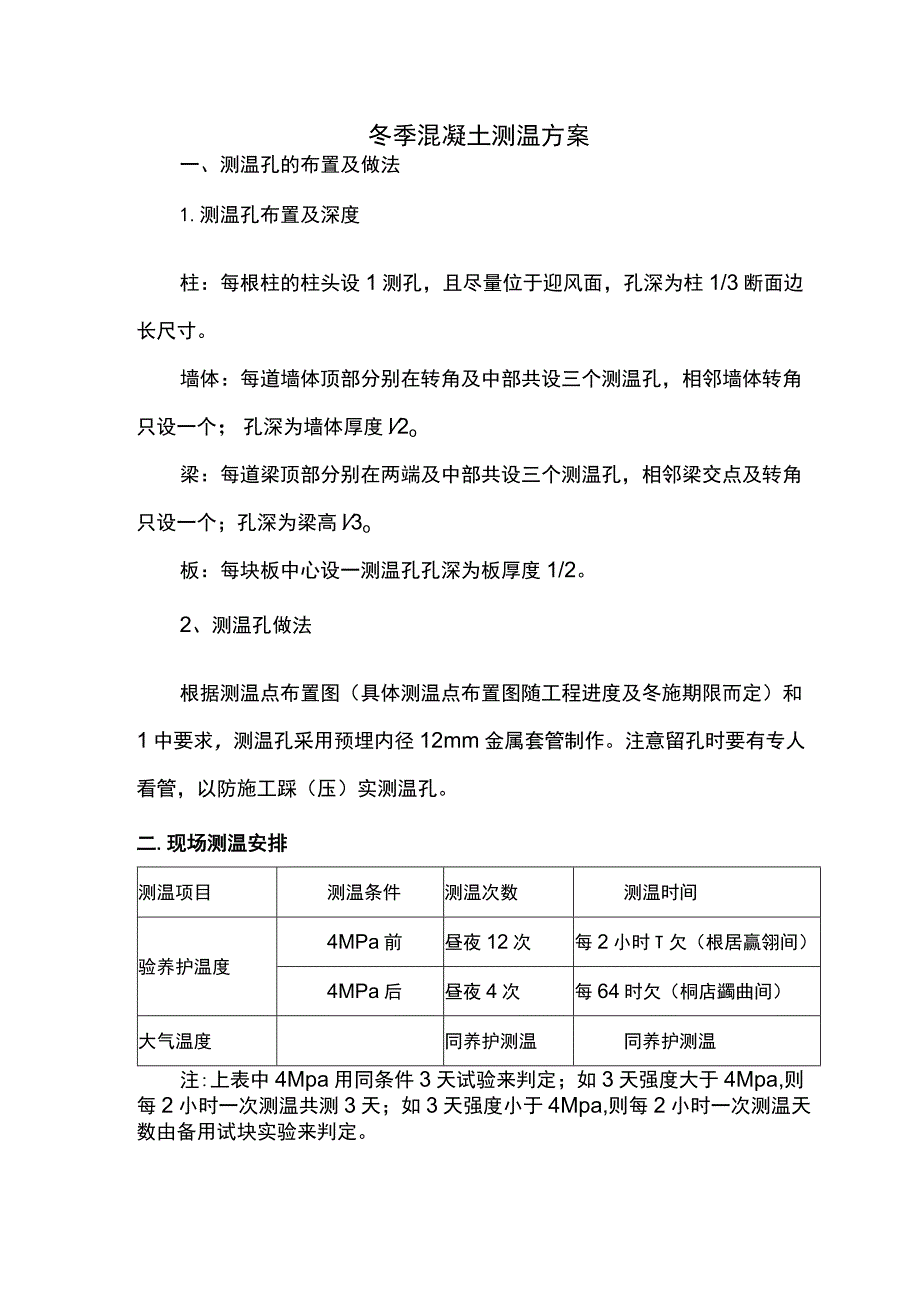 冬季混凝土测温方案.docx_第1页