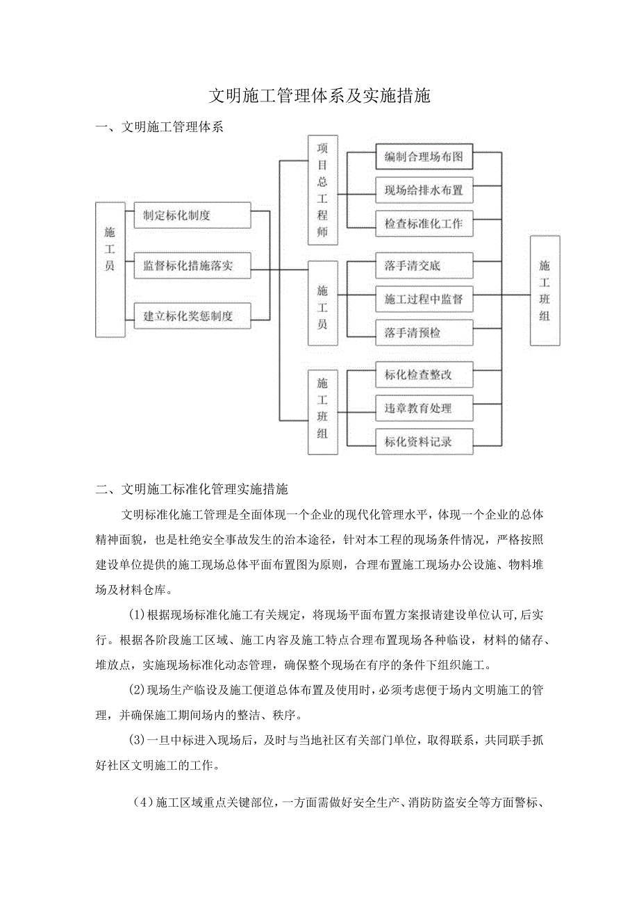 文明施工管理体系及实施措施.docx_第1页