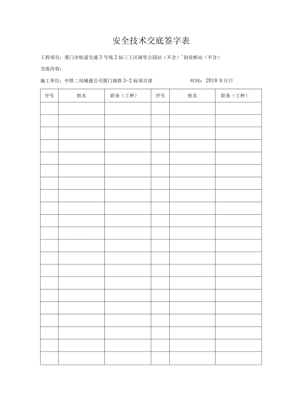 安全技术交底签字表.docx_第1页