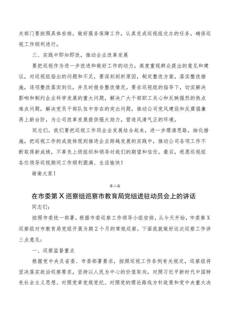 2023年巡查组反馈意见整改专题民主生活会巡视整改工作会上的发言稿（10篇）.docx_第2页