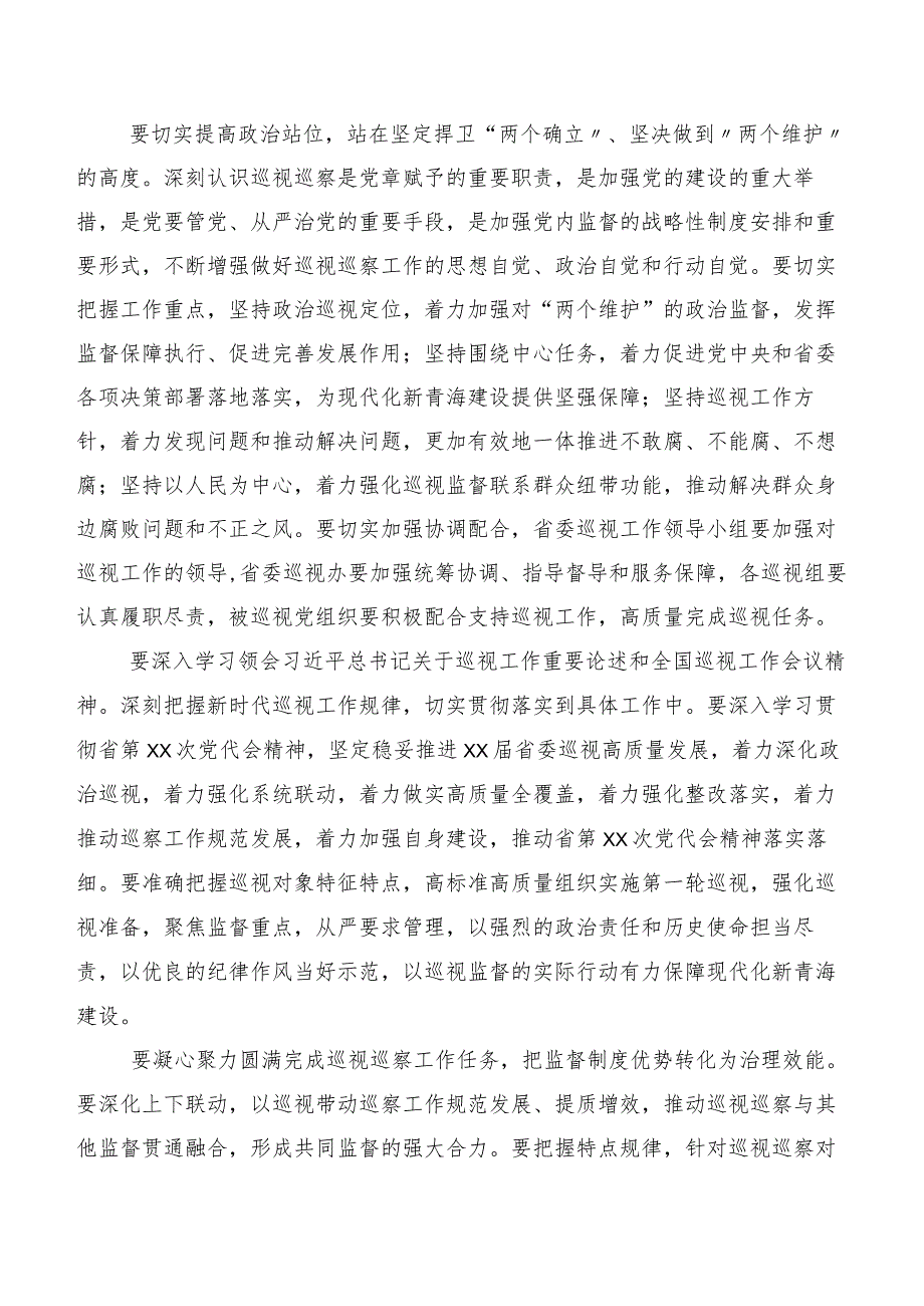 2023年度巡视整改专题生活会巡视“回头看”反馈意见整改落实工作动员会的发言十篇合集.docx_第3页