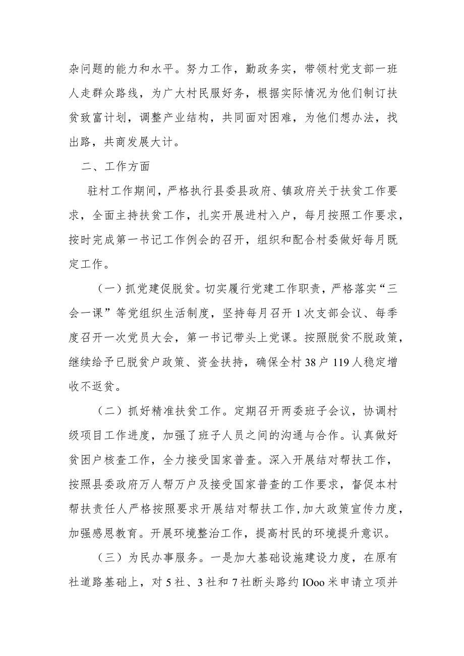 村第一书记年度个人总结报告材料.docx_第2页