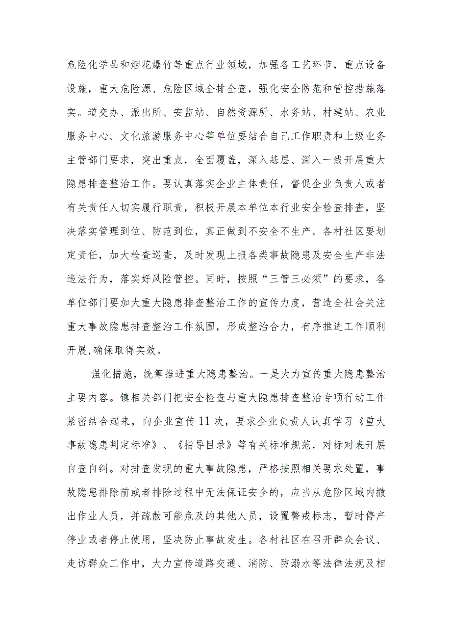 XX镇重大事故隐患专项排查整治行动工作总结.docx_第2页