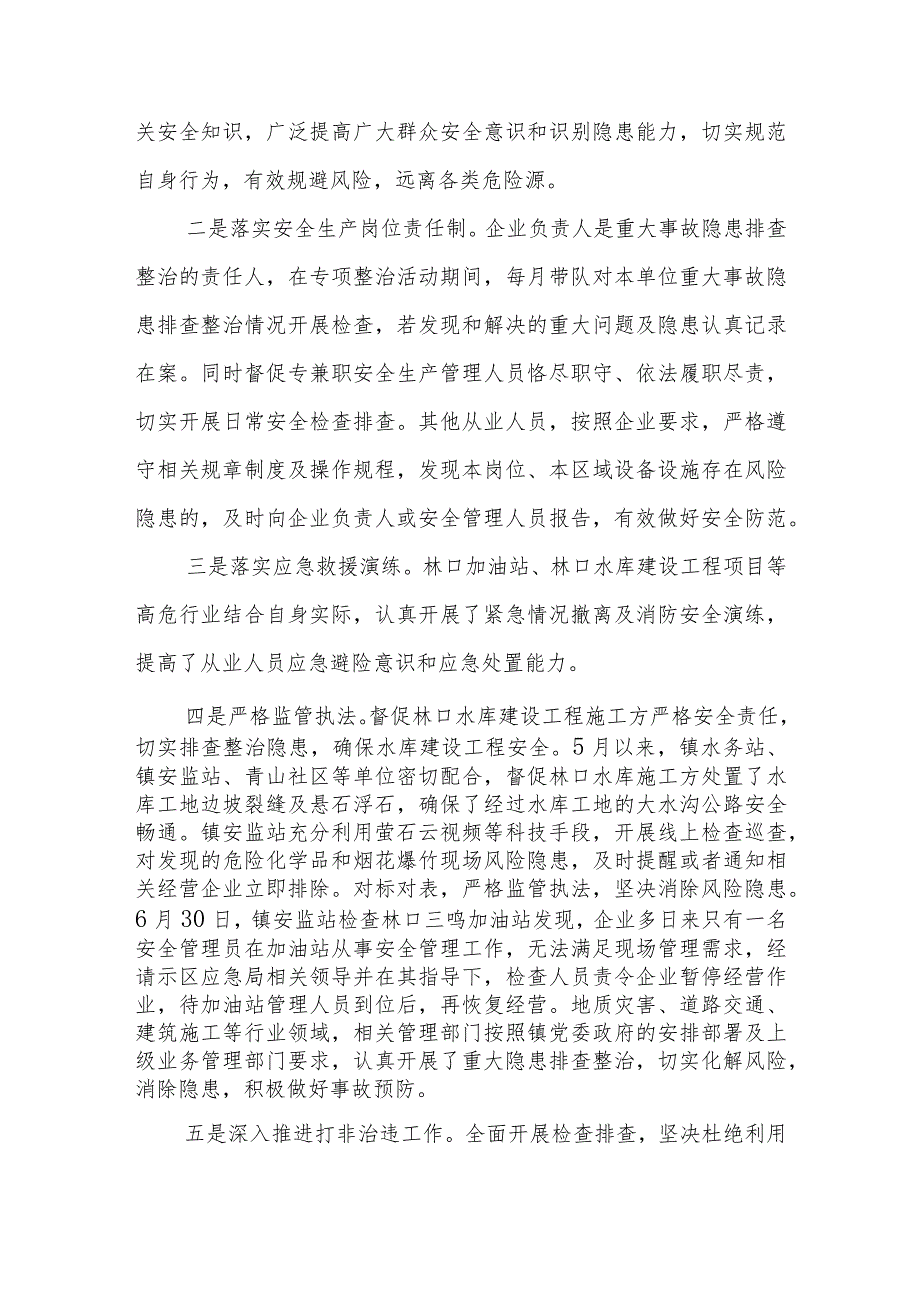 XX镇重大事故隐患专项排查整治行动工作总结.docx_第3页