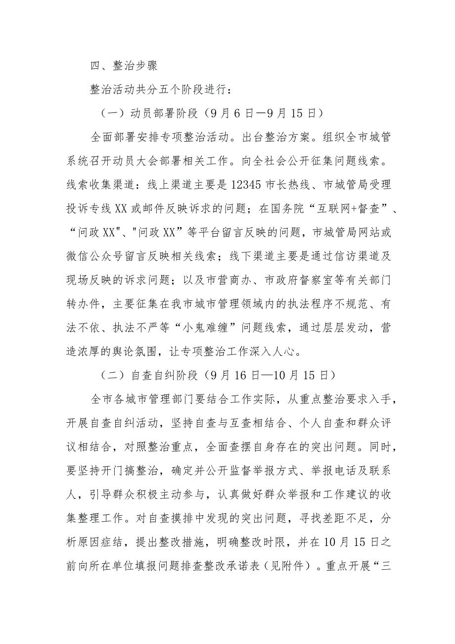 城市管理局整治执法程序不规范、有法不依、执法不严“小鬼难缠”问题专项治理方案.docx_第3页