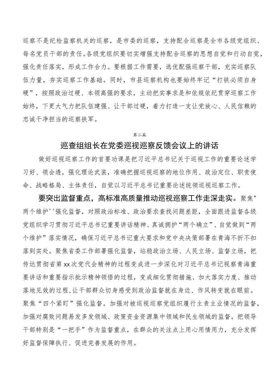 十篇关于开展巡视整改及警示教育专题民主生活会巡视巡查整改集体学习会上的发言提纲.docx_第3页