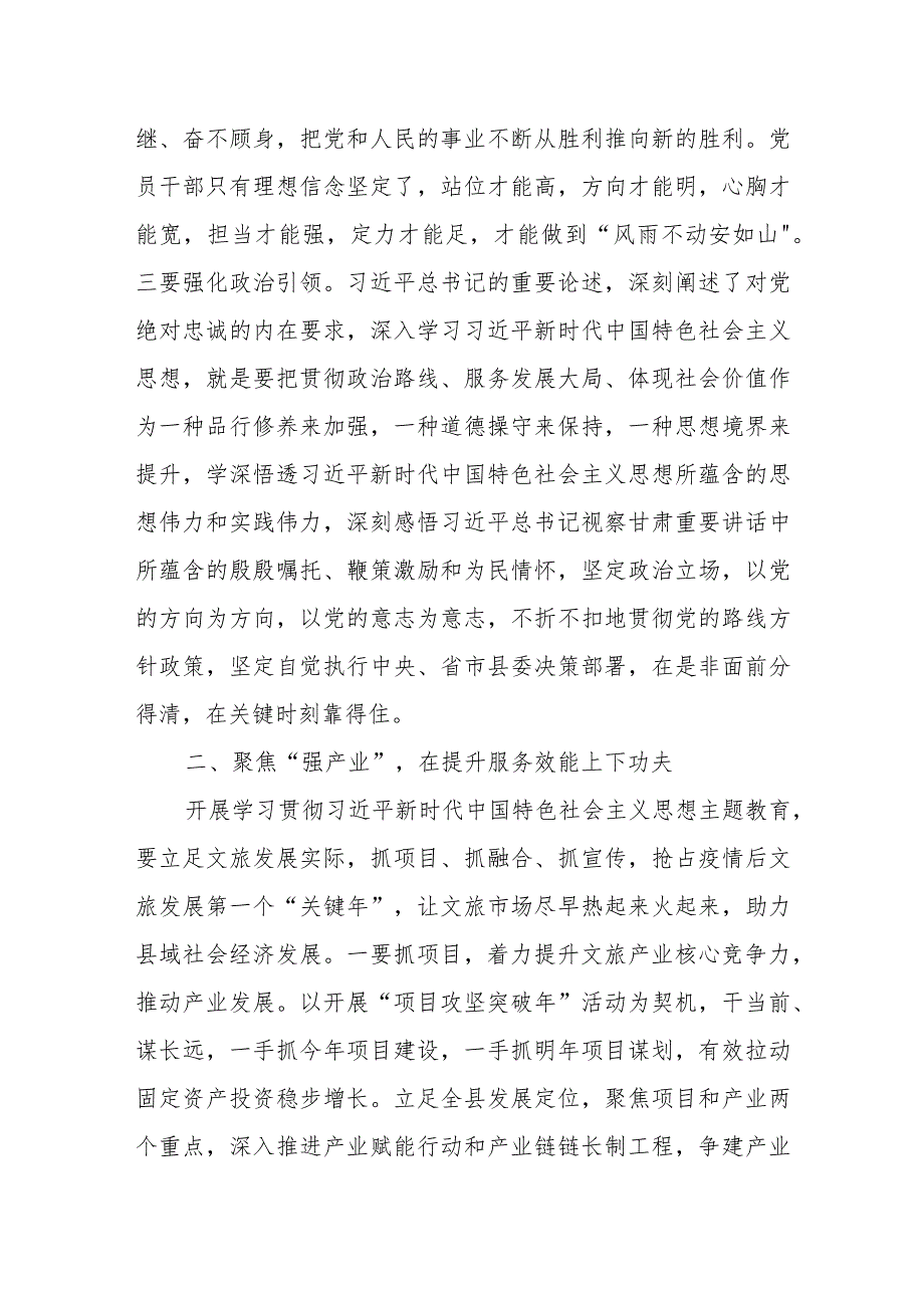 副县长2023年第二批主题教育研讨发言材料（分管文旅工作）.docx_第2页