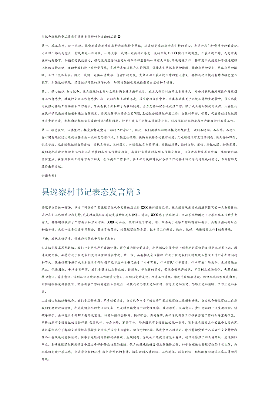 县巡察村书记表态发言6篇.docx_第2页