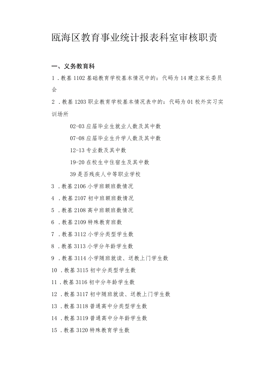 瓯海区教育事业统计报表科室审核职责.docx_第1页