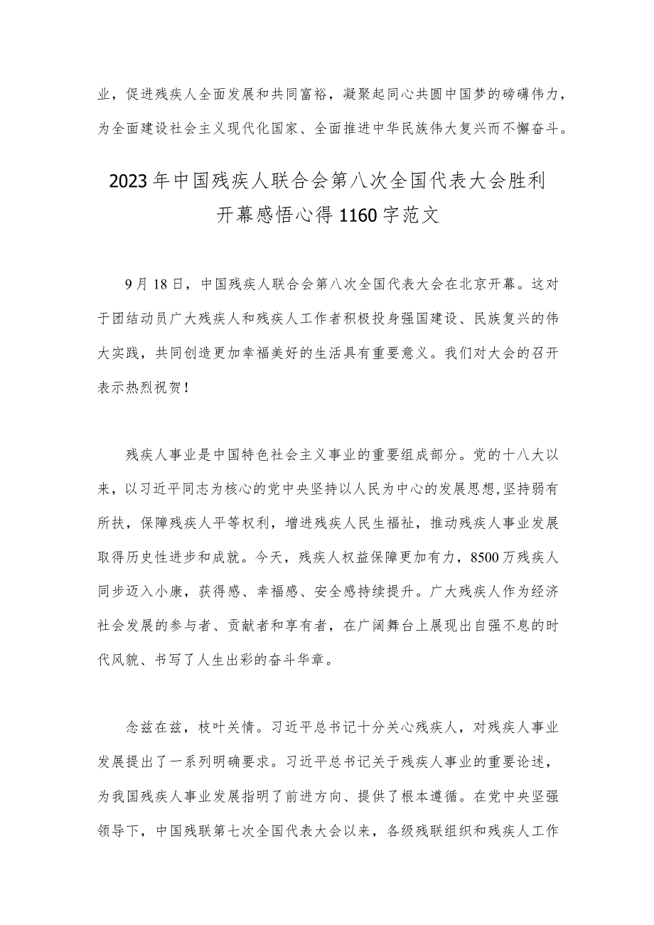 2023年中国残疾人联合会第8次全国代表大会推动残疾人事业高质量发展心得体会【两篇】供参考.docx_第3页