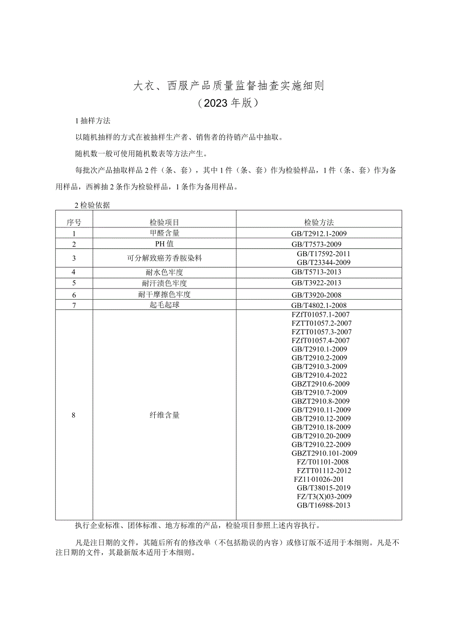 大衣、西服产品质量监督抽查实施细则（2023年版）.docx_第1页