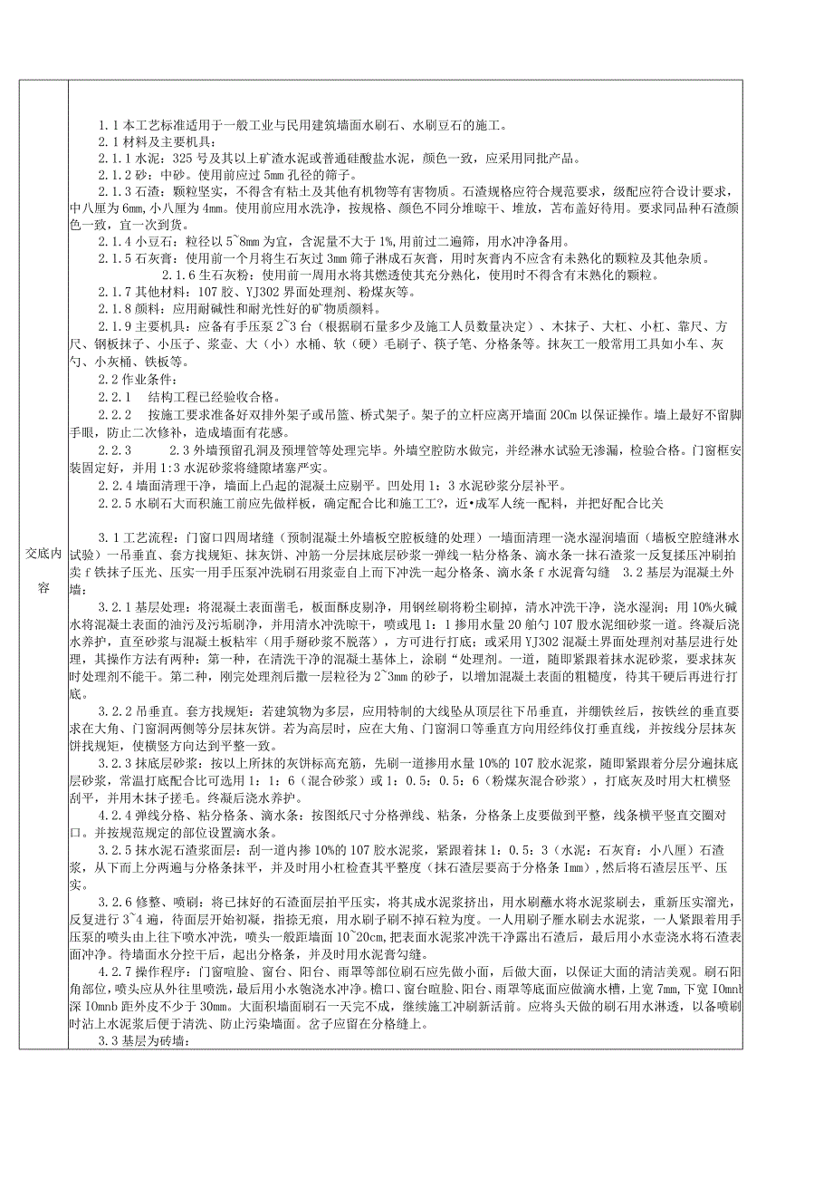 墙面水刷石分项工程质量技术交底卡.docx_第2页