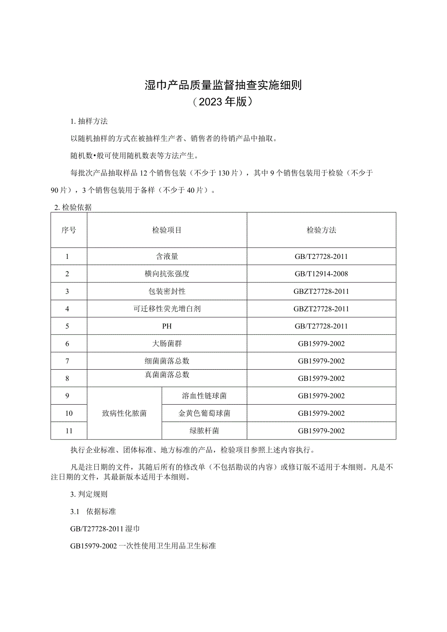 湿巾产品质量监督抽查实施细则（2023年版）.docx_第1页