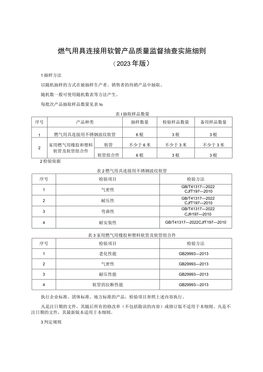 燃气用不锈钢波纹软管产品质量监督抽查实施细则（2023年版）.docx_第1页