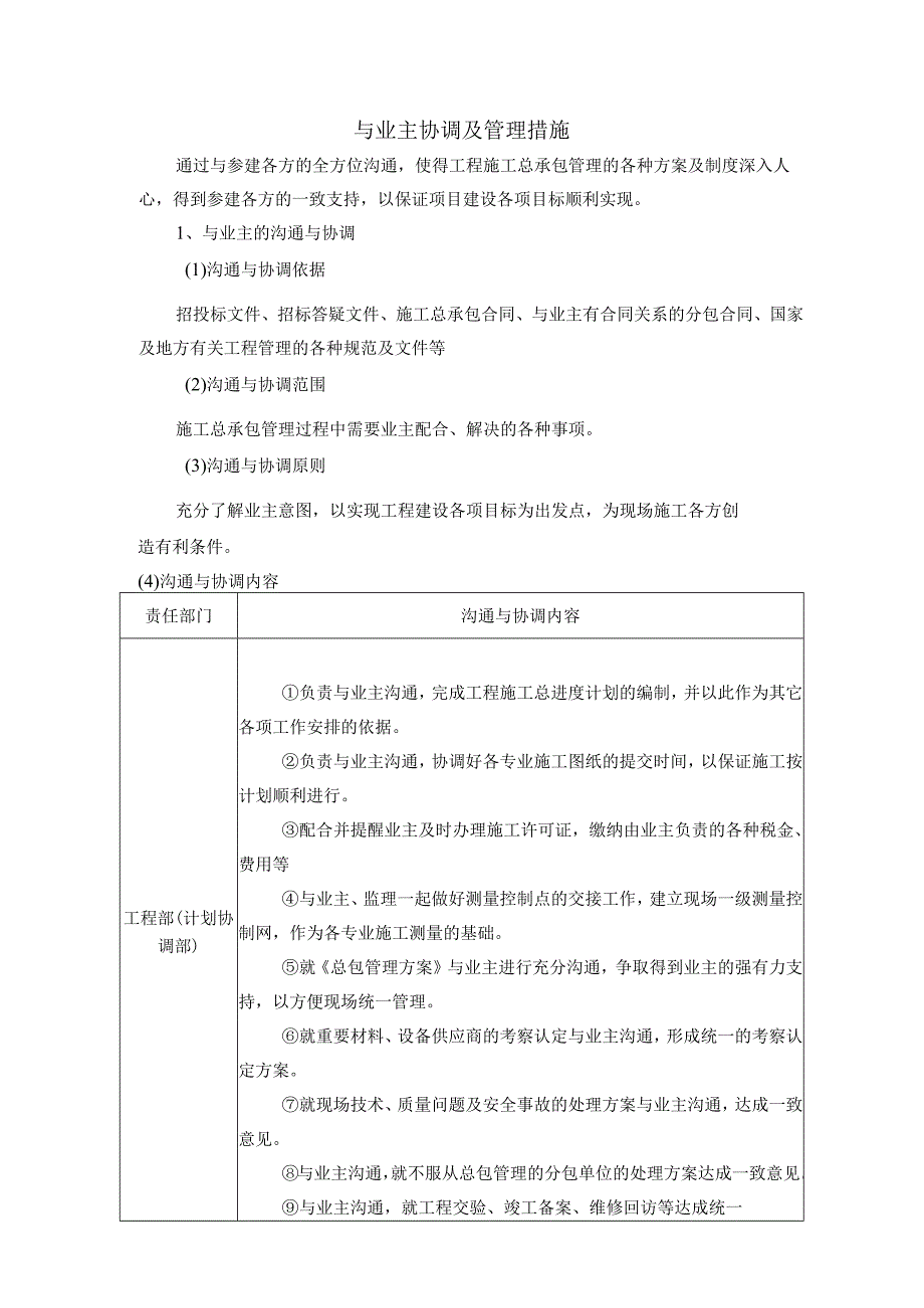 与业主协调及管理措施.docx_第1页