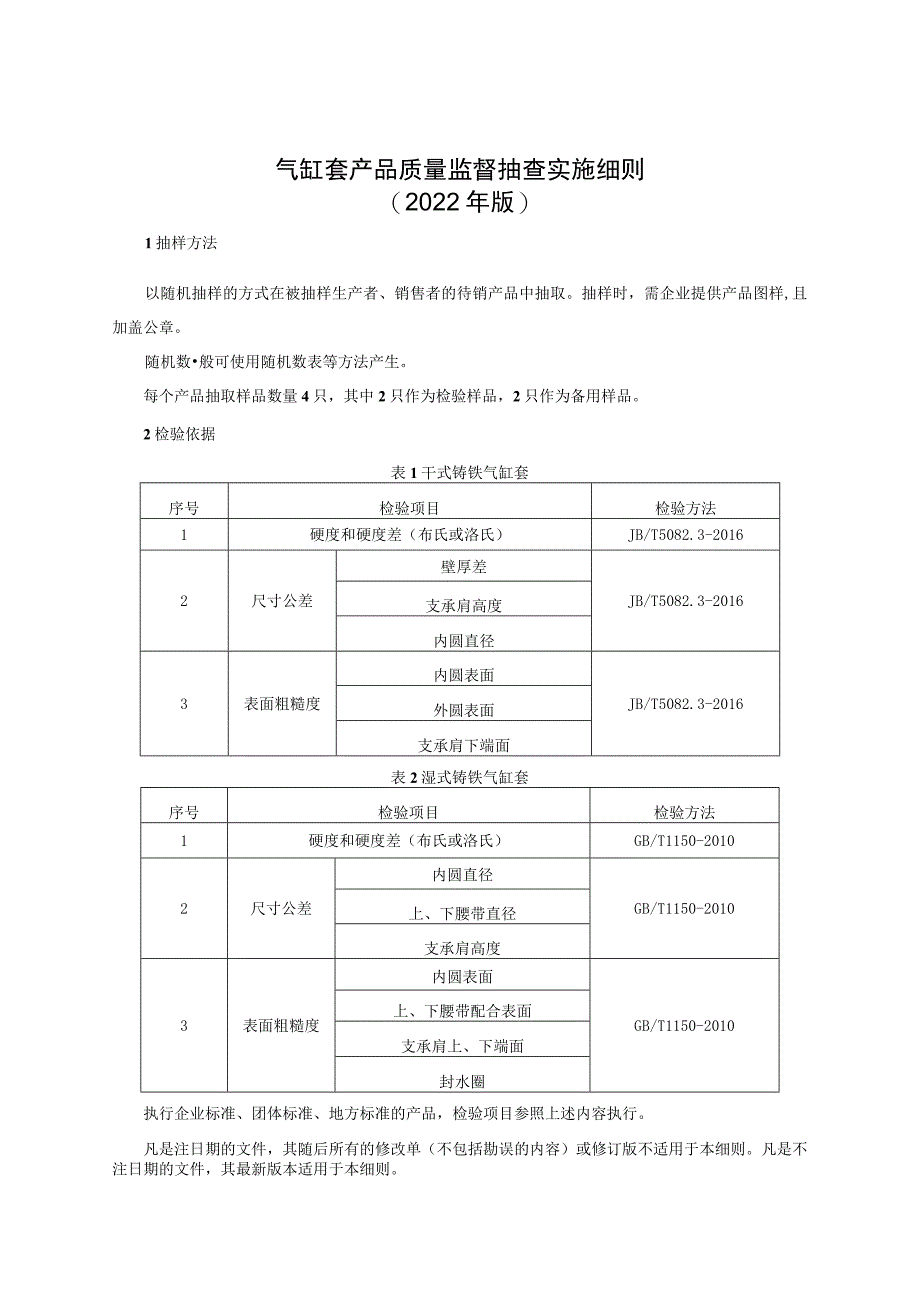 气缸套产品质量监督抽查实施细则（2022年版）.docx_第1页