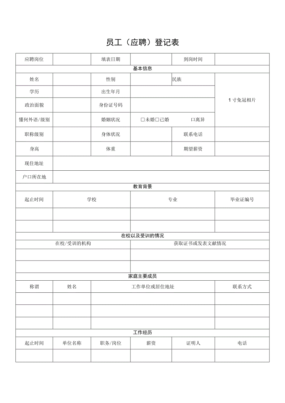 员工（应聘）登记表.docx_第1页