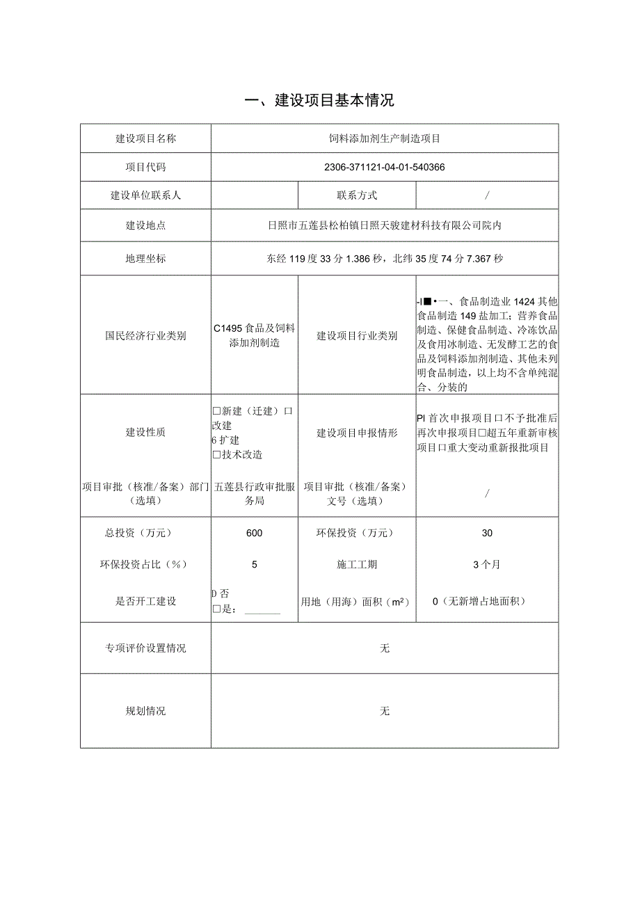 饲料添加剂生产制造项目环境影响报告表.docx_第2页