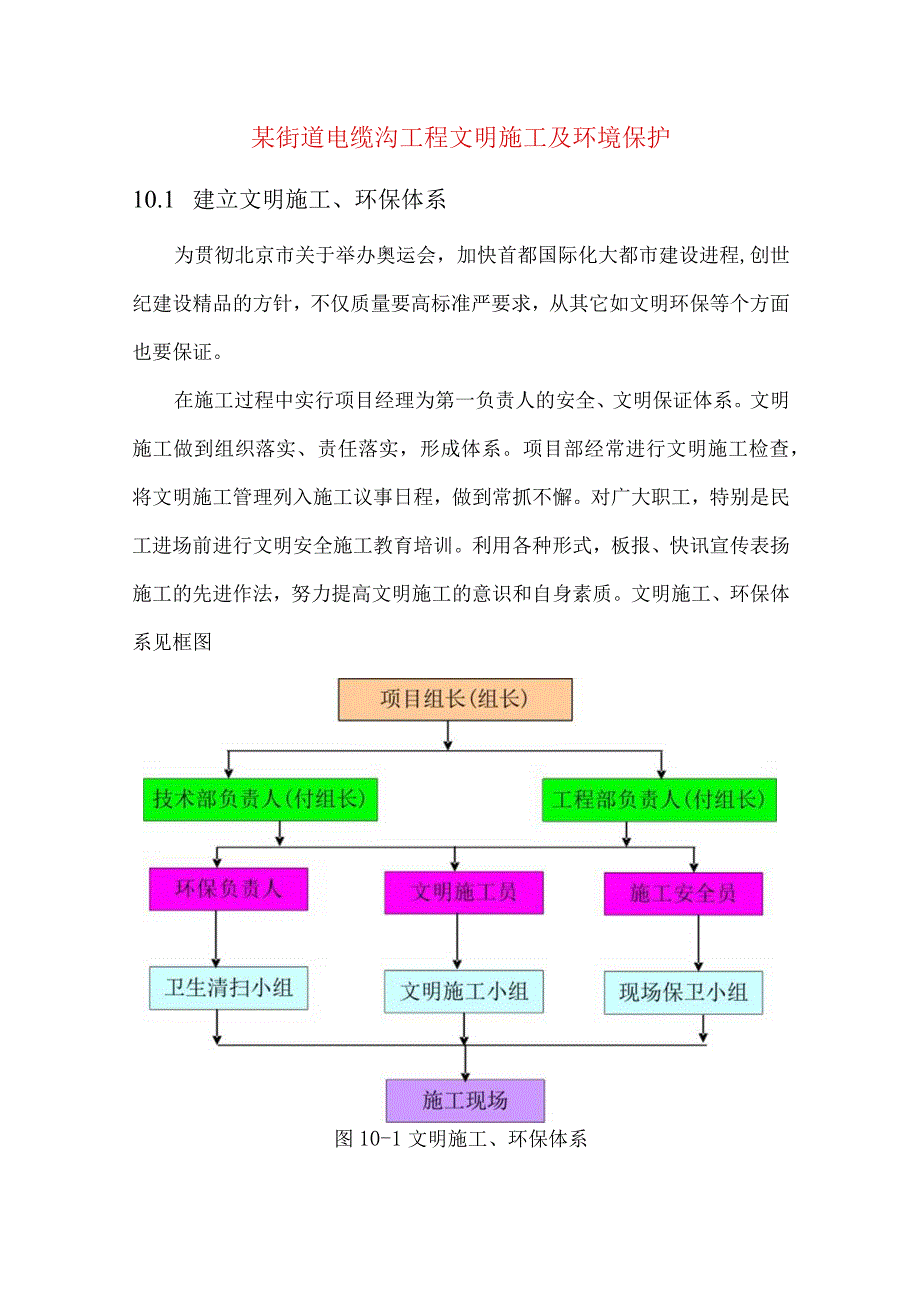 某街道电缆沟工程文明施工及环境保护.docx_第1页