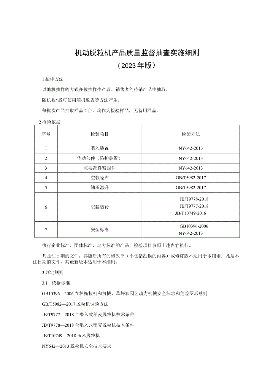 机动脱粒机产品质量省级监督抽查实施细则（2023年版）.docx_第1页