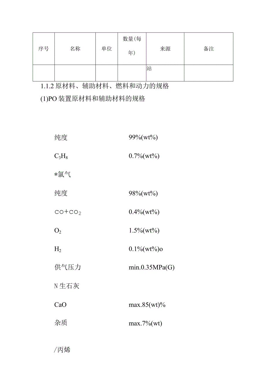 环氧氯丙烷改造为环氧丙烷项目原料辅助材料及动力的供应方案.docx_第3页