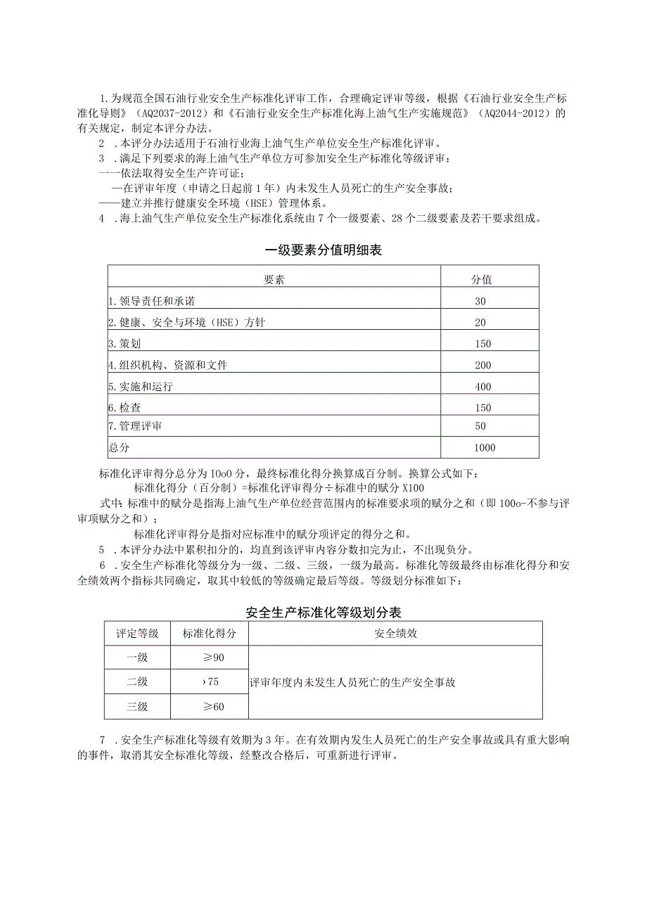 石油行业海上油气生产安全生产标准化评分办法2013.docx_第2页