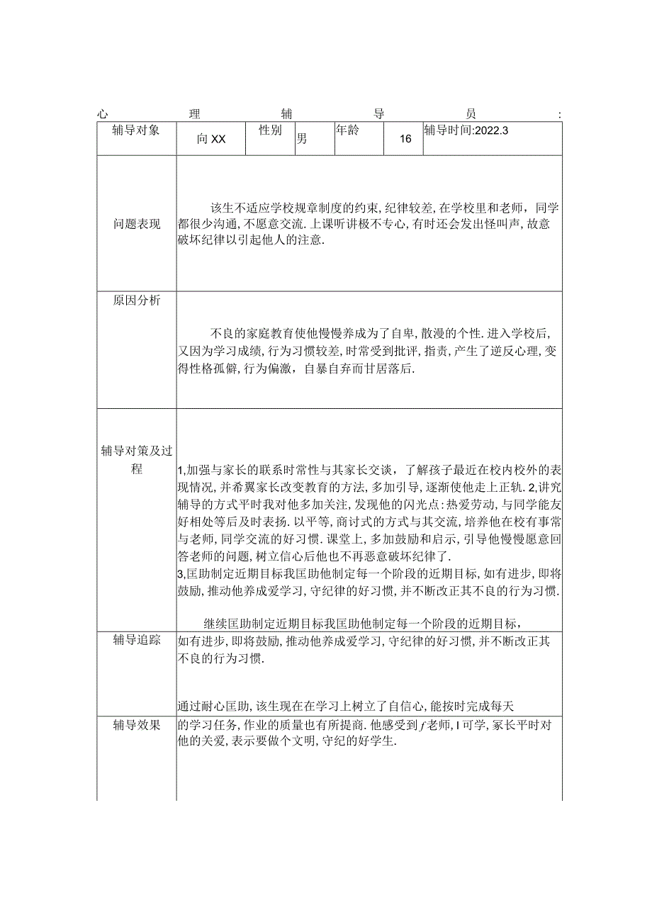 学生心理健康教育个案辅导记录文本表3.docx_第2页