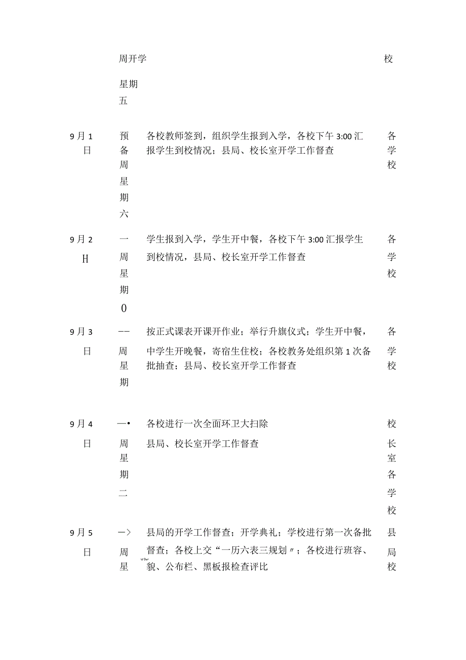 某学校秋季开学工作安排全套.docx_第2页