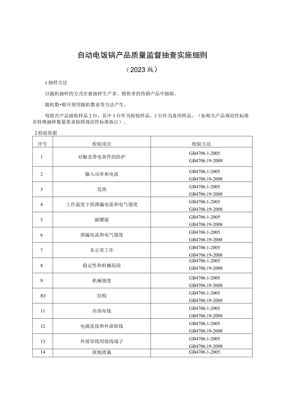 自动电饭锅产品质量监督抽查实施细则（2023年版）.docx_第1页