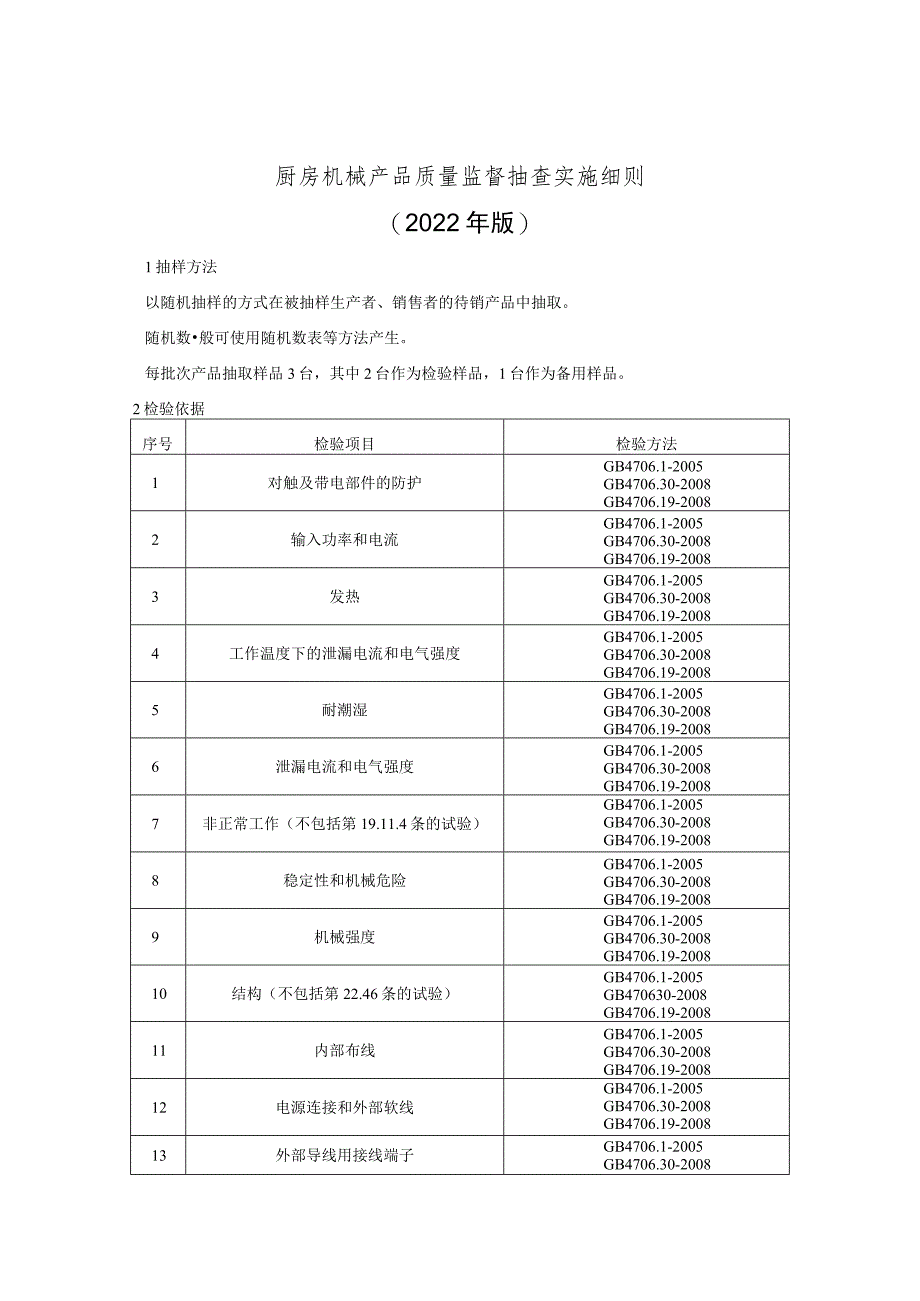 厨房机械产品质量监督抽查实施细则（2022年版）.docx_第1页