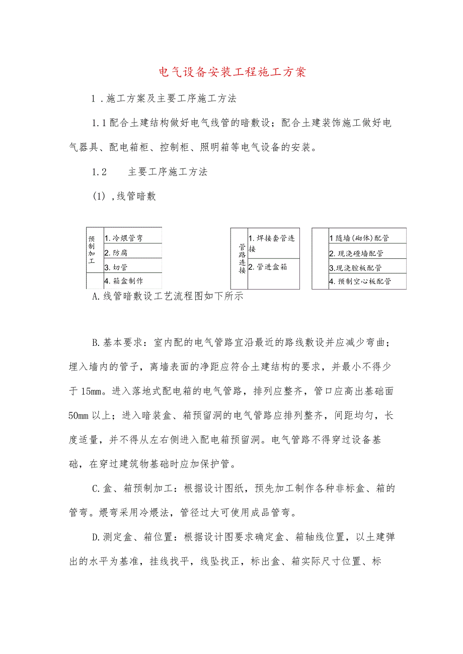 电气设备安装工程施工方案.docx_第1页