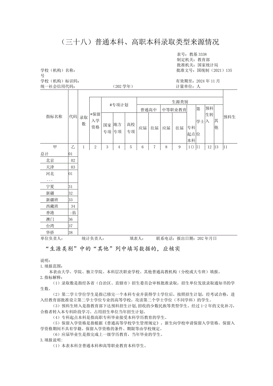 教基3338普通本科、高职本科录取类型来源情况.docx_第1页