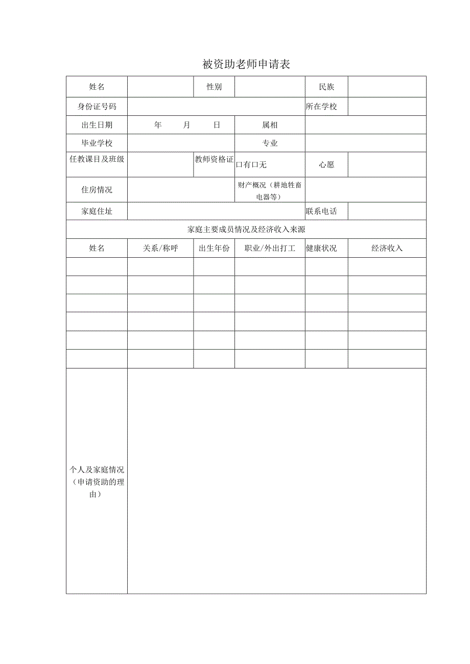 被资助老师申请表.docx_第1页