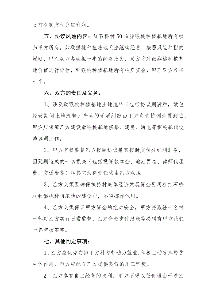 红石桥村新型村级集体经济扶持资金使用协议书.docx_第2页