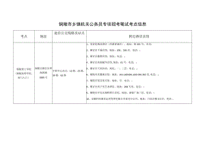 铜陵市乡镇机关公务员专项招考笔试考点信息.docx