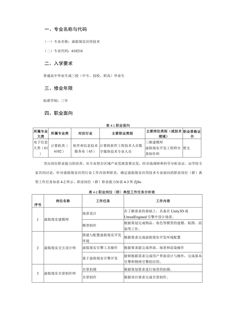 虚拟现实应用技术专业人才培养方案.docx_第2页