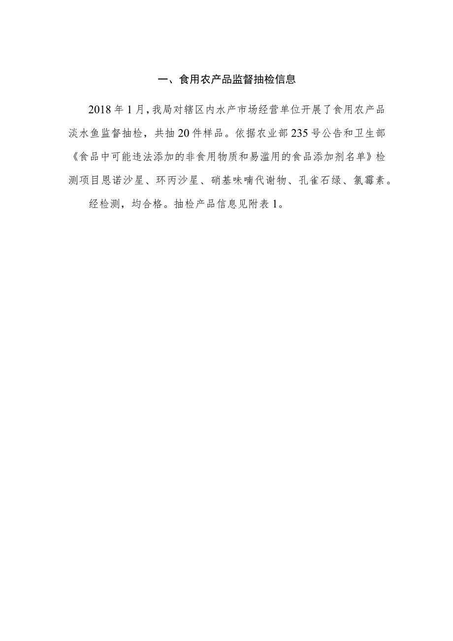 食用农产品监督抽检信息.docx_第1页